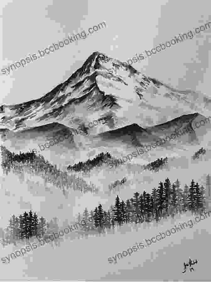 A Captivating Black And White Landscape Sketch Of Rolling Hills And A Distant Mountain Peak, Showcasing The Intricate Detail And Expressive Lines Of Pen And Ink Sketching. Landscape Sketching In Pen And Ink: With Notes On Architectural Subjects (Dover Art Instruction)