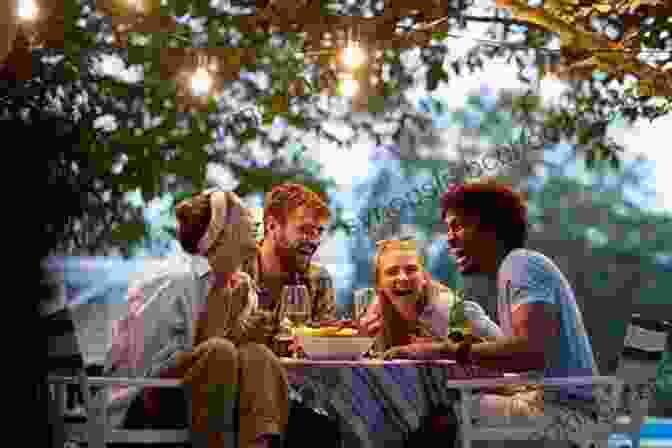 A Group Of People Gathered In A Garden, Smiling And Laughing A Garden In The Hills