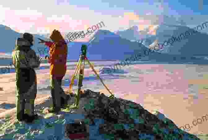 A Lone Explorer Standing On Top Of A Frozen Hill, Surveying The Vast Arctic Landscape Arctic Wonders Richard Sale