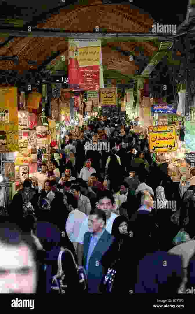 A Man Wearing A Backpack Walking Through A Bustling Iranian Marketplace, Surrounded By Vendors And Shoppers Country Jumper In Iran Jon M Fishman