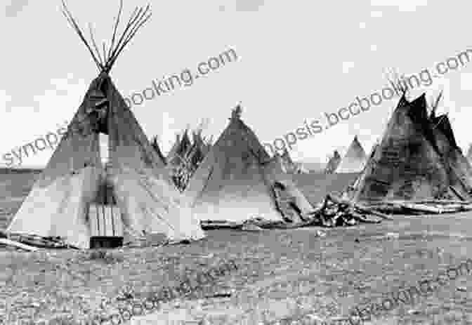 A Panoramic View Of A Traditional Sioux Village With Teepees And People Engaged In Daily Activities. My Life Among The Indians (Illustrated)
