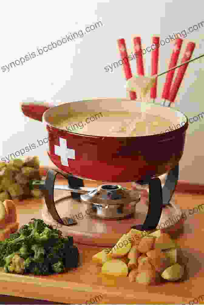 A Table Laden With Traditional Swiss Dishes, Including Fondue, Raclette, And Chocolate ALPINE TALES: Adventures In The Swiss Alps