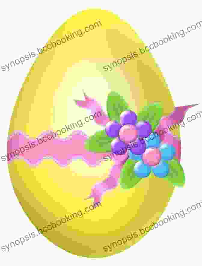 A Vibrant Illustration Of A Colorful Easter Egg, Intricately Decorated With Flowers And Ribbons, Lying In The Soft Grass Amidst Blooming Easter Lilies. Maddix The Spunky Monkey And The Easter Egg Surprise