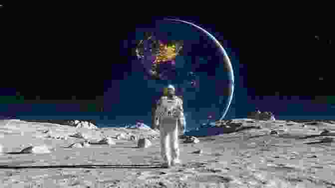 An Astronaut Walking On The Surface Of The Moon, With The Earth Rising In The Background Fly Me To The Moon Vol 4