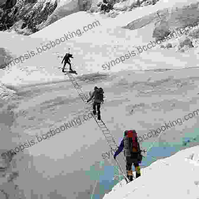 An Expedition Team On Mount Everest, Climbing Through A Treacherous Icefall. Everest Conquest In The Himalaya: Science And Courage On The World S Highest Mountain
