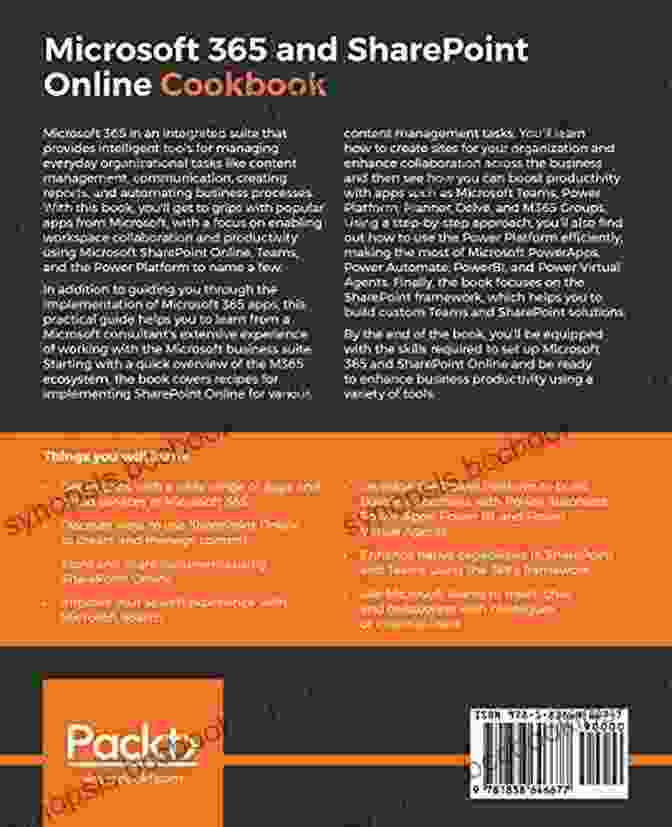 Book Cover Of Over 100 Actionable Recipes To Help You Perform Everyday Tasks Effectively In Less Time Microsoft 365 And SharePoint Online Cookbook: Over 100 Actionable Recipes To Help You Perform Everyday Tasks Effectively In Microsoft 365