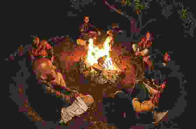 Image Of A Group Of Humans Gathered Around A Fire, Sharing Food And Stories Earth Under Fire: Humanity S Survival Of The Ice Age