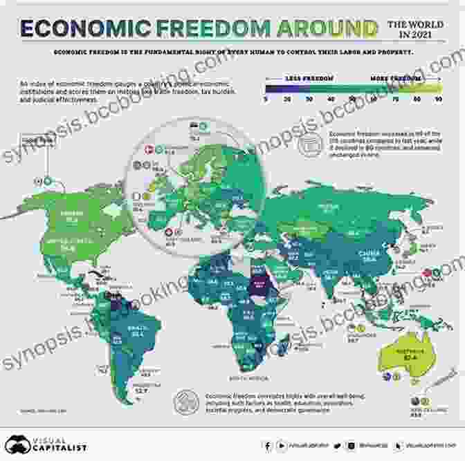 Map Highlighting Countries With High Levels Of Economic Freedom And Their Corresponding Prosperity Levels The Benevolent Nature Of Capitalism And Other Essays