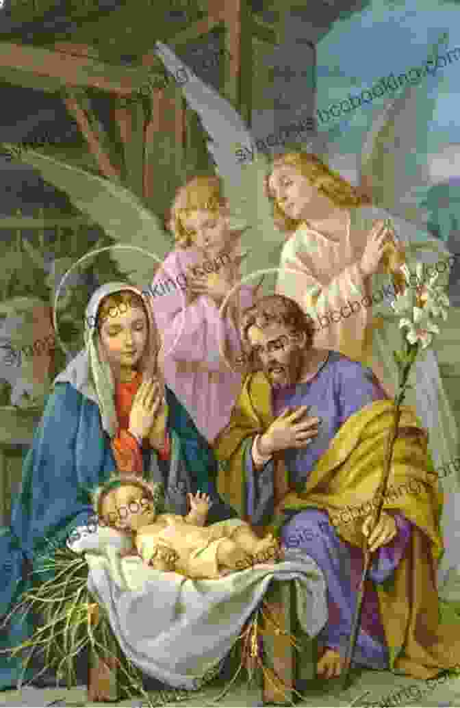 Precious Moments Illustration Of Mary, Joseph, And Baby Jesus Surrounded By Angels Precious Moments: My Christmas Bible Storybook