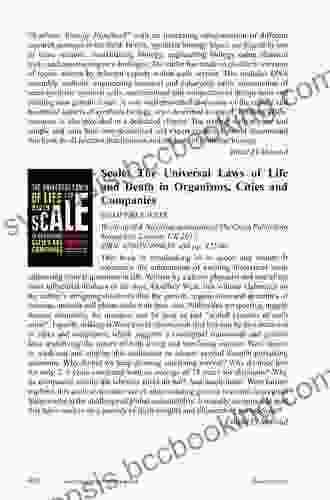 Scale: The Universal Laws Of Life Growth And Death In Organisms Cities And Companies